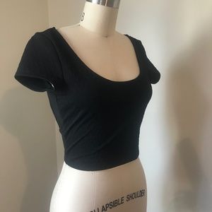 Silence + Noise black stretch crop top